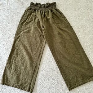 EMME Mama Maternity Wide Leg Cropped Linen Pants